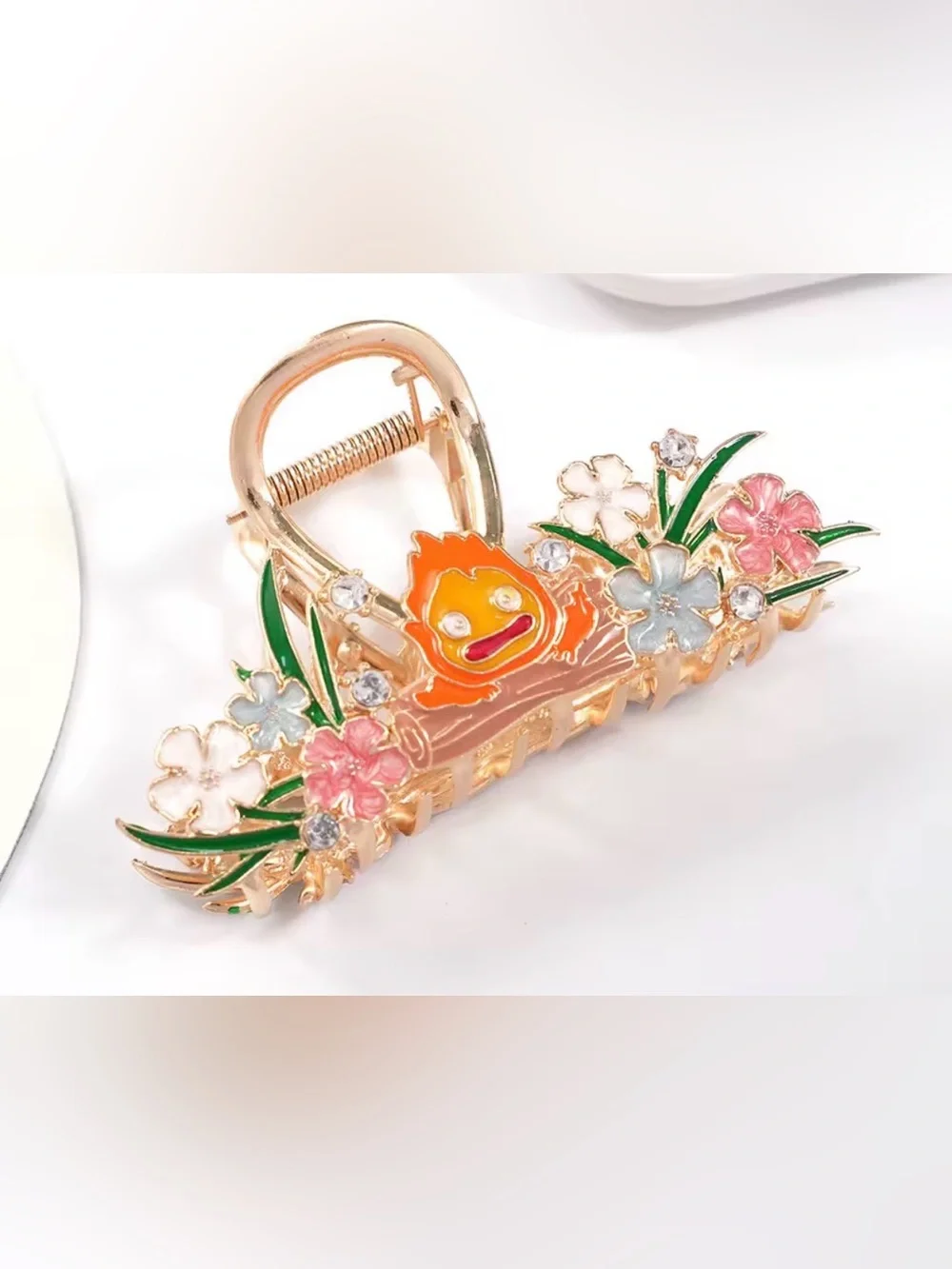 Studio Ghibli Howls Moving Castle Calcifer Metal hair clip